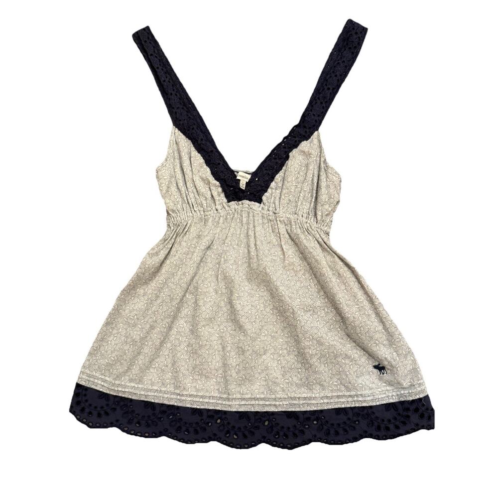 Abercrombie & Fitch Baby Doll Camisole With Lace Trim Size L Y2K Preppy